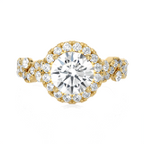 1 1/5 ctw Round Lab Grown Diamond Halo Engagement Ring