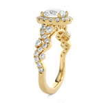 1 1/5 ctw Round Lab Grown Diamond Halo Engagement Ring
