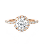 1 1/3 ctw Round Lab Grown Diamond Halo Engagement Ring