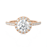 1 1/3 ctw Round Lab Grown Diamond Halo Engagement Ring