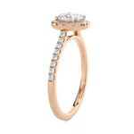 1 1/3 ctw Round Lab Grown Diamond Halo Engagement Ring