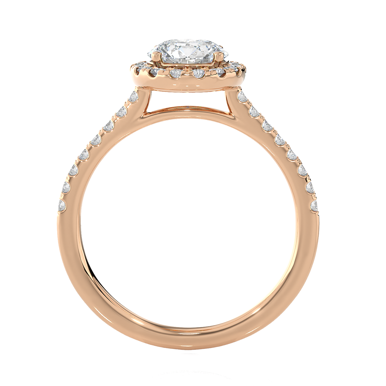1 1/3 ctw Round Lab Grown Diamond Halo Engagement Ring