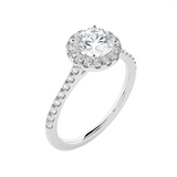 1 1/3 ctw Round Lab Grown Diamond Halo Engagement Ring
