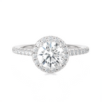1 1/3 ctw Round Lab Grown Diamond Halo Engagement Ring