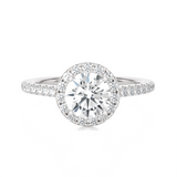 1 1/3 ctw Round Lab Grown Diamond Halo Engagement Ring