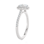 1 1/3 ctw Round Lab Grown Diamond Halo Engagement Ring