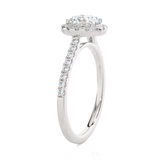 1 1/3 ctw Round Lab Grown Diamond Halo Engagement Ring