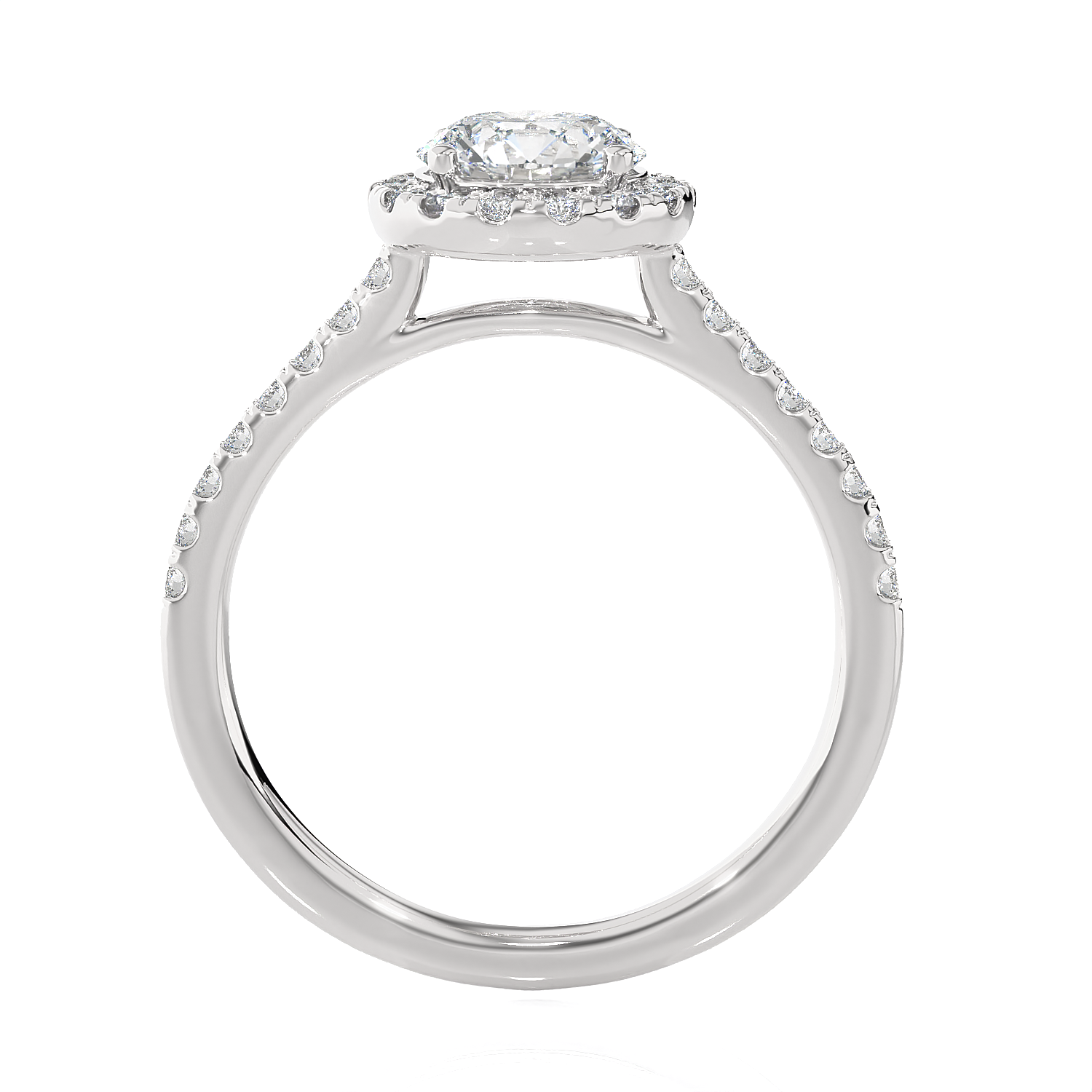 1 1/3 ctw Round Lab Grown Diamond Halo Engagement Ring