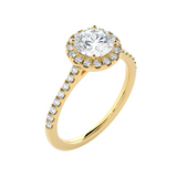 1 1/3 ctw Round Lab Grown Diamond Halo Engagement Ring