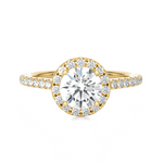 1 1/3 ctw Round Lab Grown Diamond Halo Engagement Ring