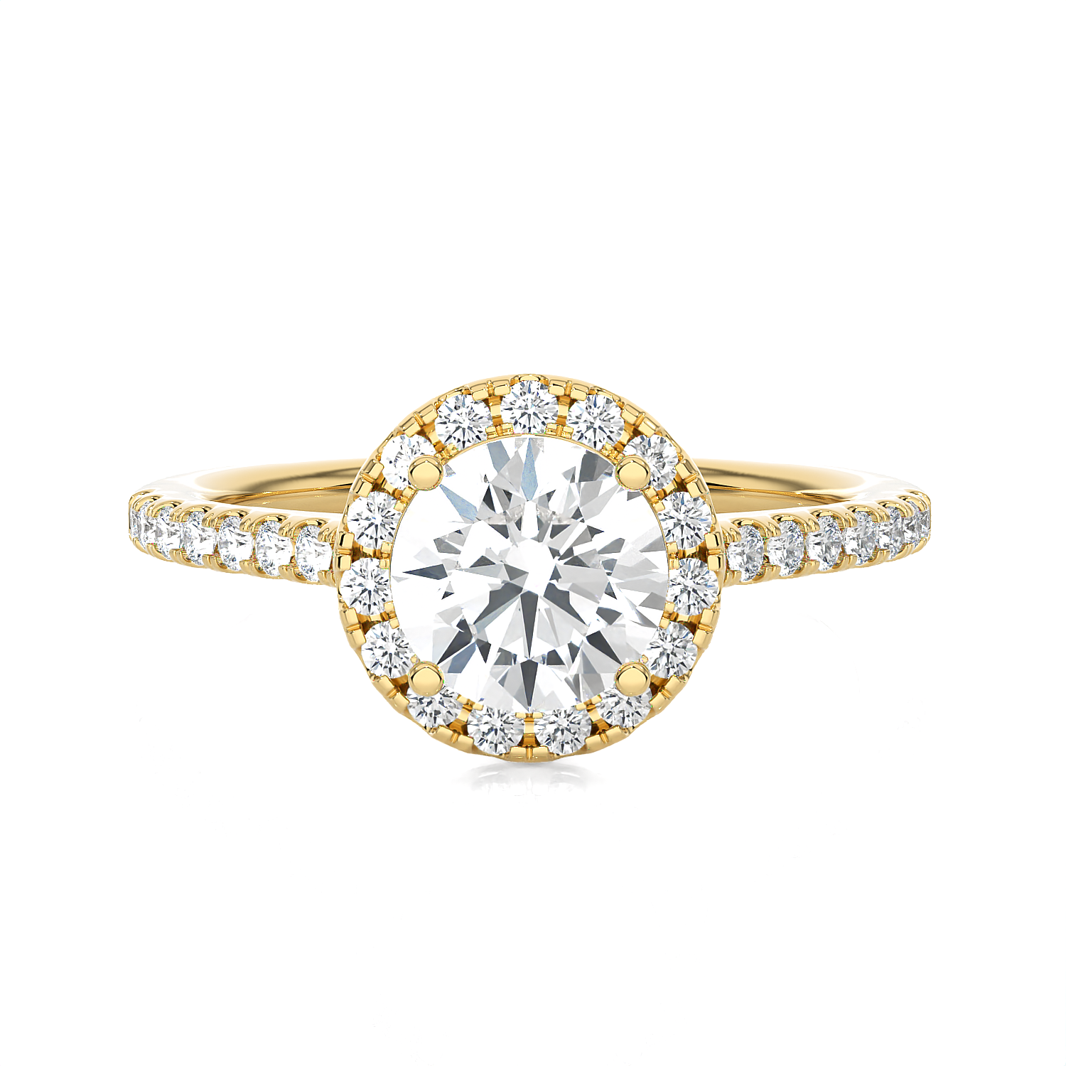 1 1/3 ctw Round Lab Grown Diamond Halo Engagement Ring