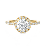 1 1/3 ctw Round Lab Grown Diamond Halo Engagement Ring