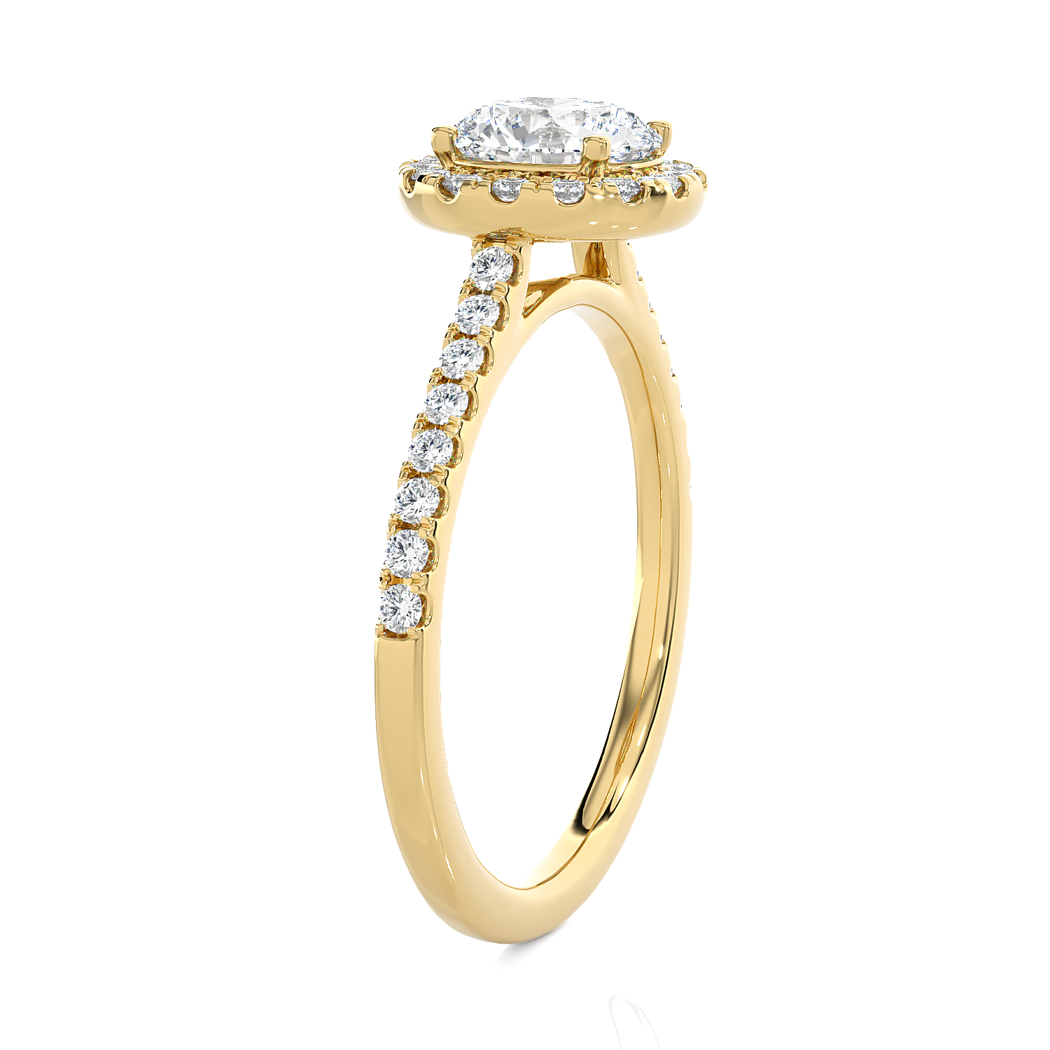 1 1/3 ctw Round Lab Grown Diamond Halo Engagement Ring