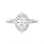 1 1/5 ctw Oval Lab Grown Diamond Halo Engagement Ring