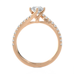 Round Lab Grown Diamond Side Stone Engagement Ring