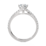 Round Lab Grown Diamond Side Stone Engagement Ring