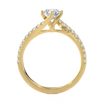 Round Lab Grown Diamond Side Stone Engagement Ring
