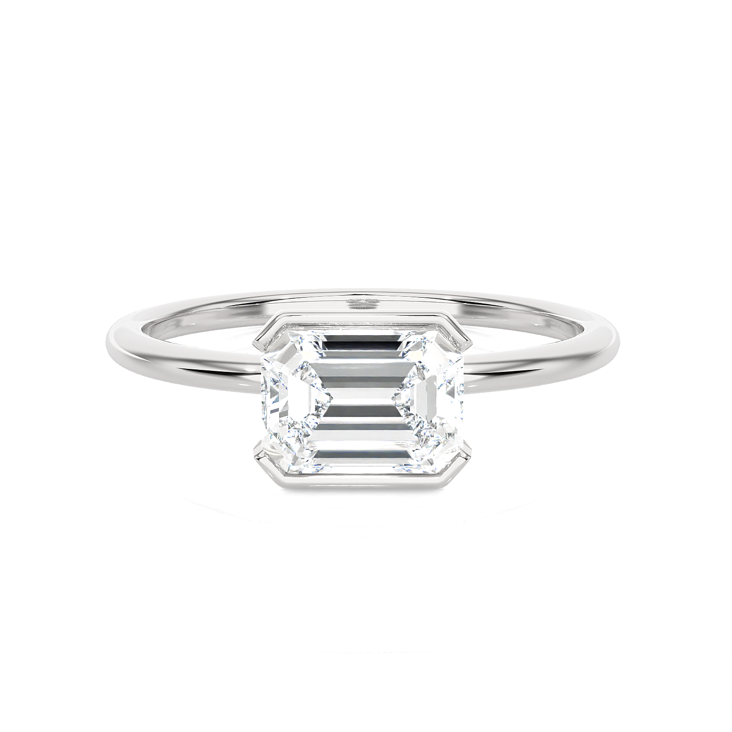 Emerald-Cut Lab Grown Diamond Solitaire Engagement Ring