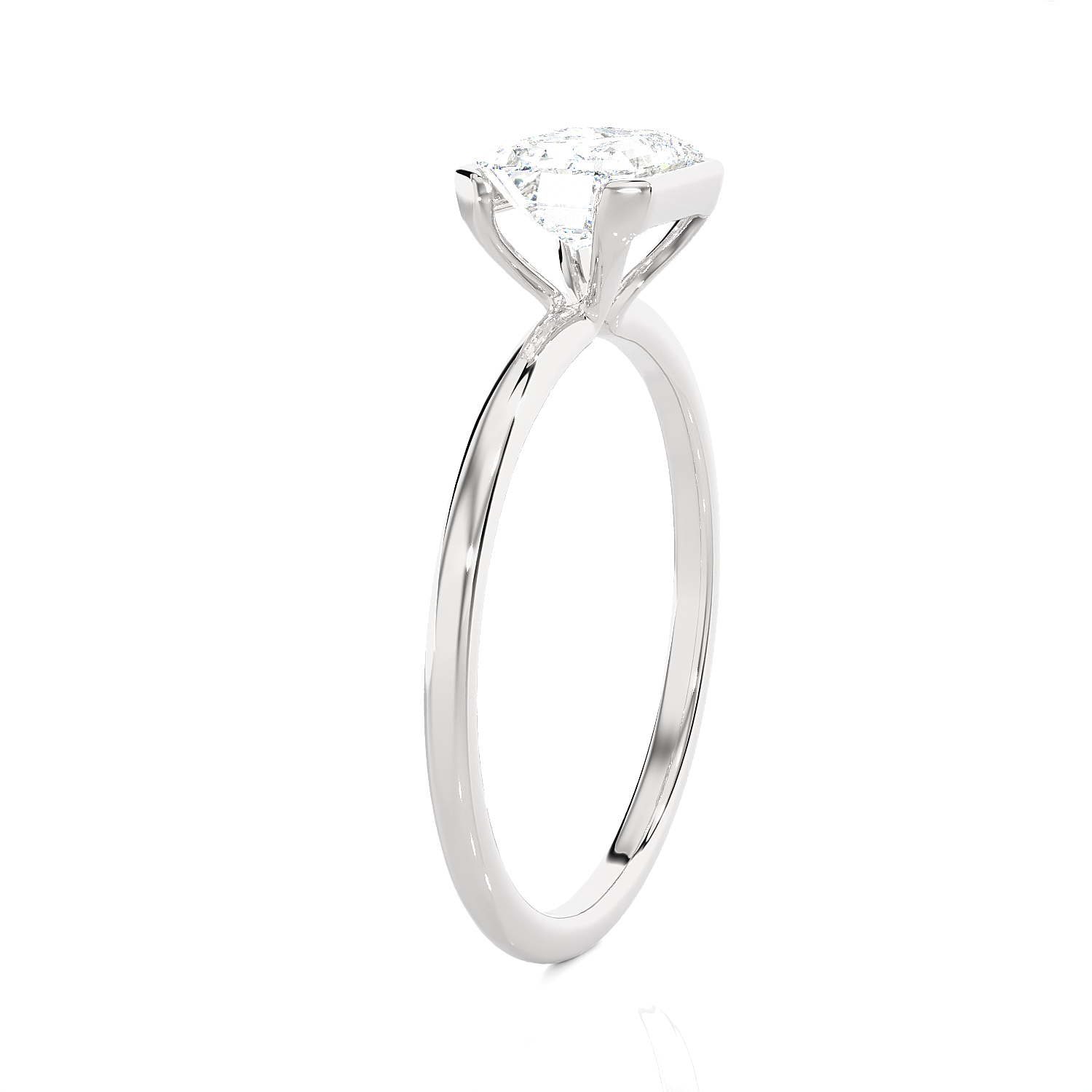 Emerald-Cut Lab Grown Diamond Solitaire Engagement Ring