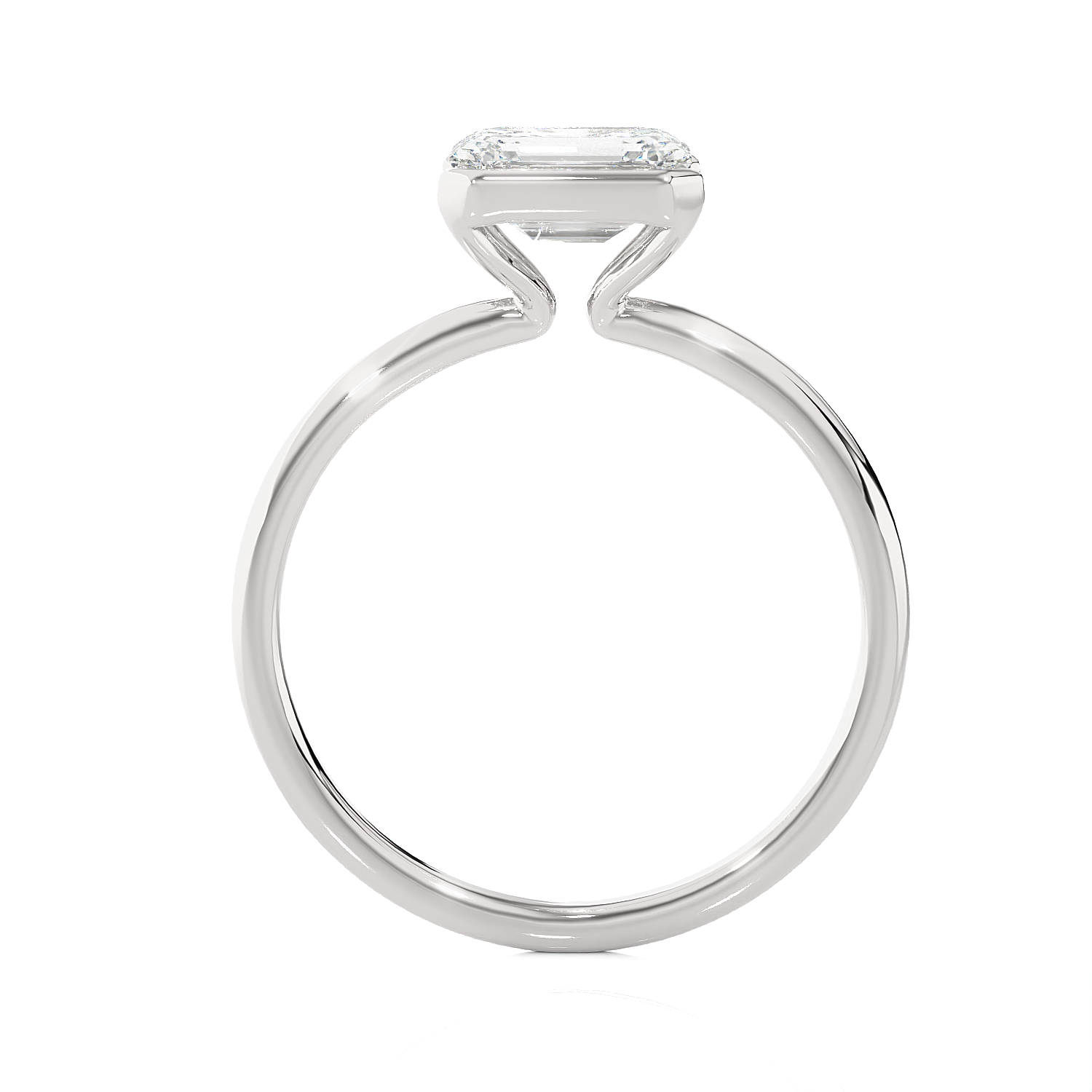 Emerald-Cut Lab Grown Diamond Solitaire Engagement Ring