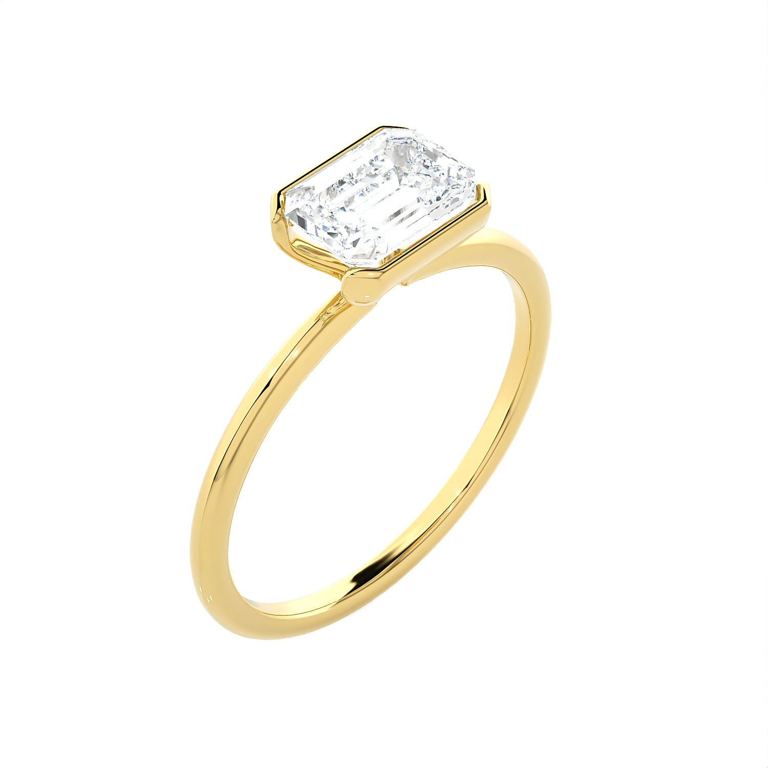 Emerald-Cut Lab Grown Diamond Solitaire Engagement Ring