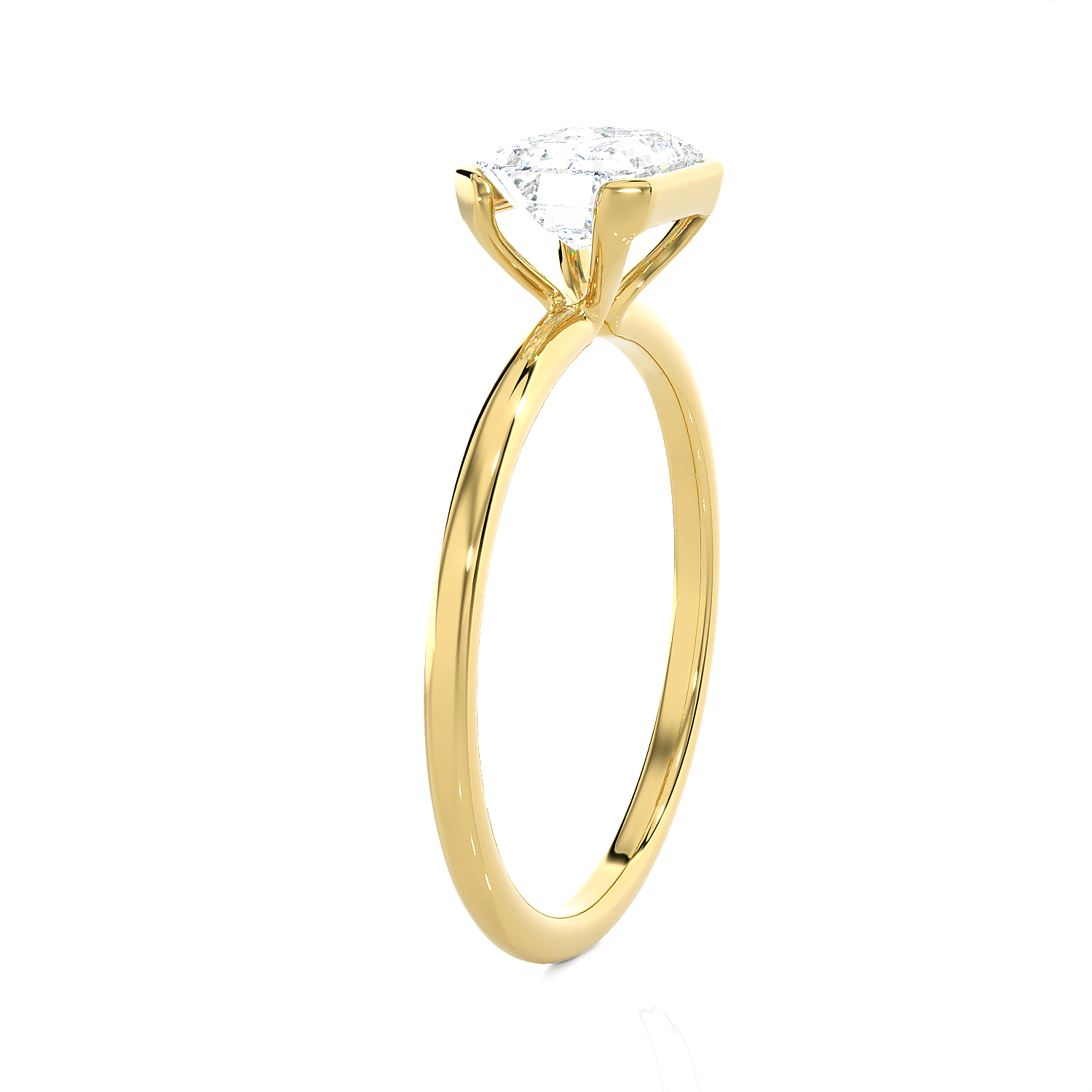 Emerald-Cut Lab Grown Diamond Solitaire Engagement Ring