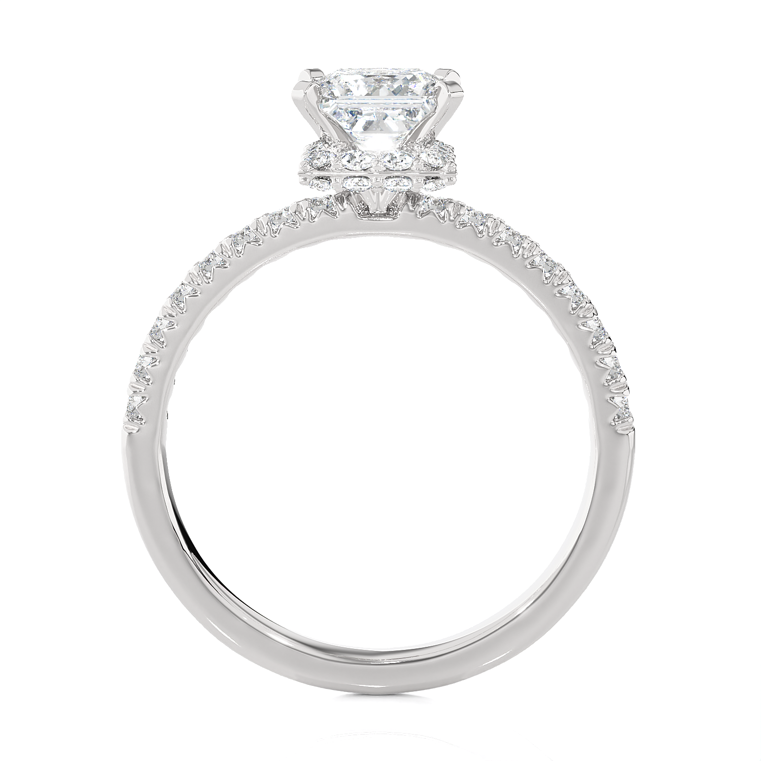 1 1/2 ctw Princess-Cut Lab Grown Diamond Side Stone Engagement Ring