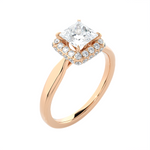 1 1/2 ctw Princess-Cut Lab Grown Diamond Halo Engagement Ring