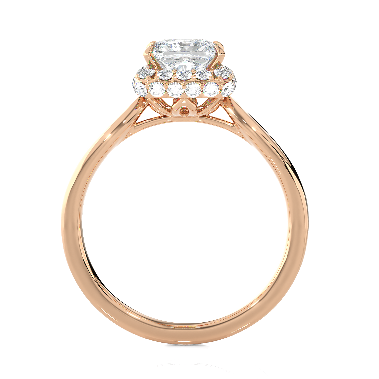 1 1/2 ctw Princess-Cut Lab Grown Diamond Halo Engagement Ring