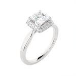 1 1/2 ctw Princess-Cut Lab Grown Diamond Halo Engagement Ring