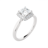 1 1/2 ctw Princess-Cut Lab Grown Diamond Halo Engagement Ring