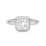 1 1/2 ctw Princess-Cut Lab Grown Diamond Halo Engagement Ring