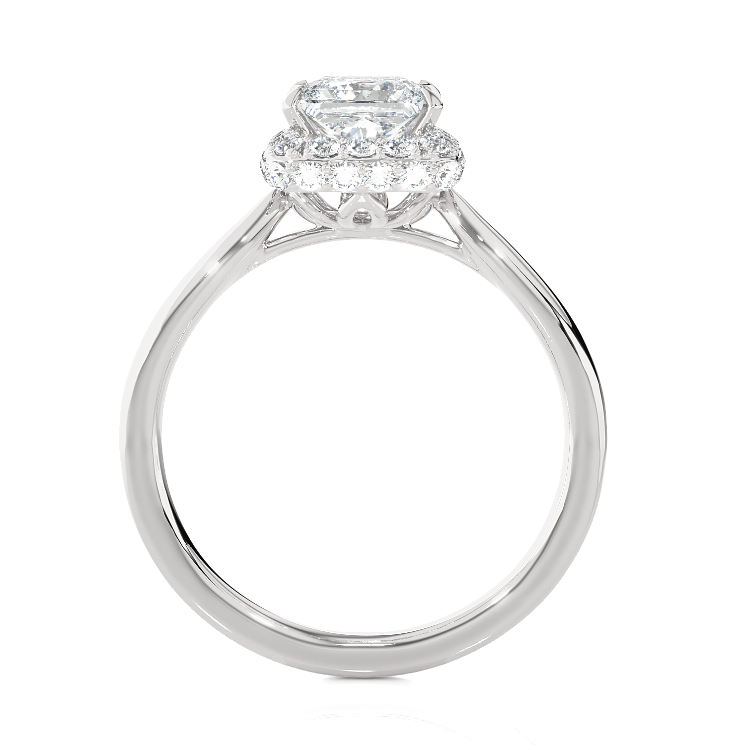 1 1/2 ctw Princess-Cut Lab Grown Diamond Halo Engagement Ring