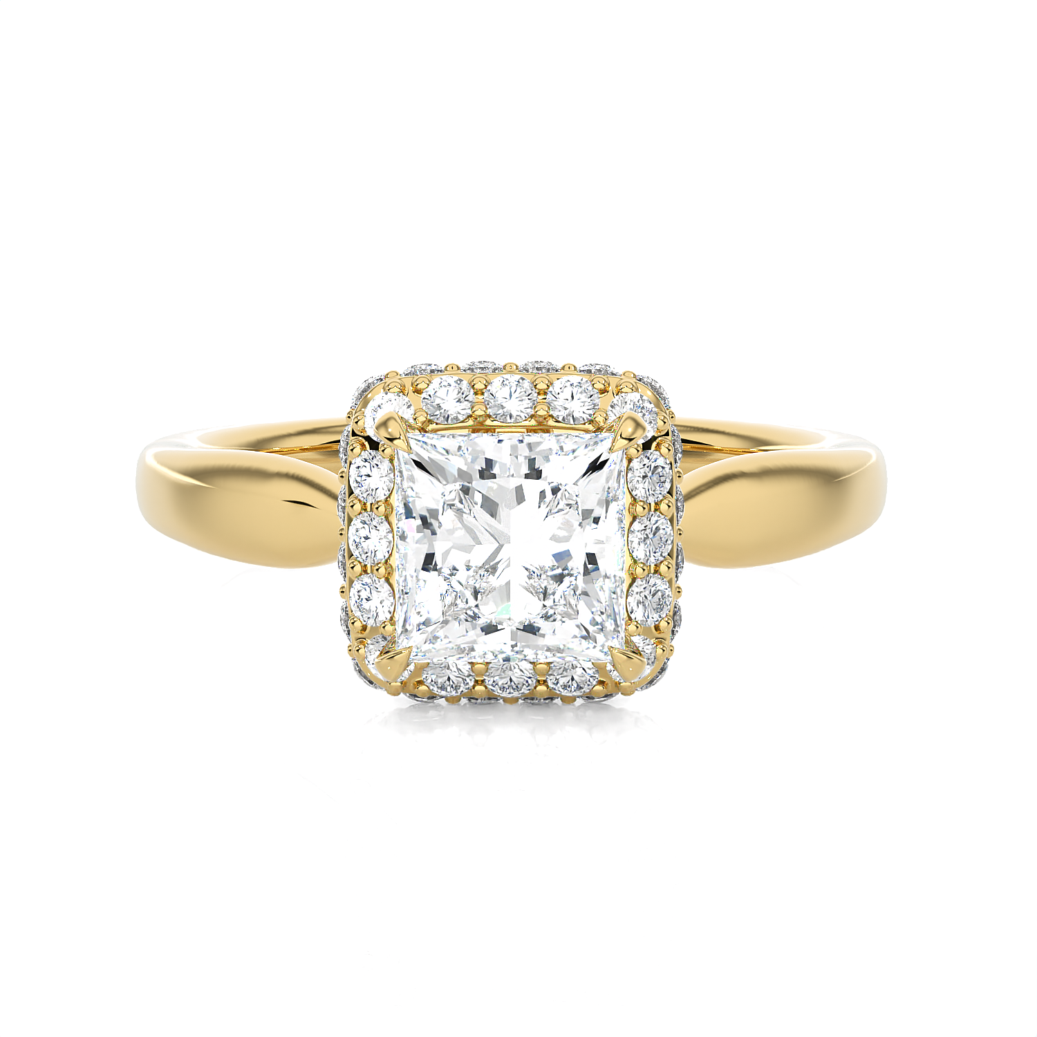 1 1/2 ctw Princess-Cut Lab Grown Diamond Halo Engagement Ring
