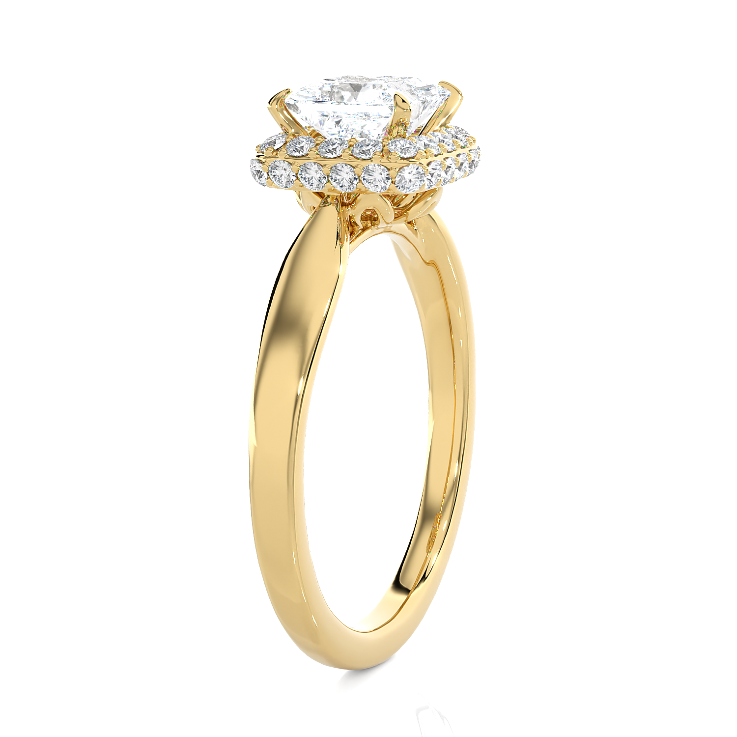 1 1/2 ctw Princess-Cut Lab Grown Diamond Halo Engagement Ring