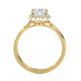 1 1/2 ctw Princess-Cut Lab Grown Diamond Halo Engagement Ring