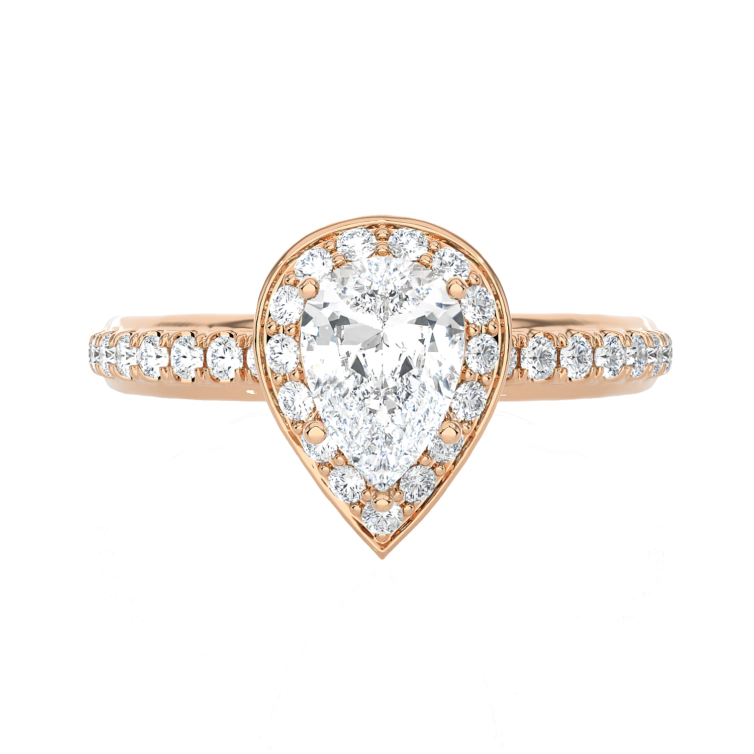 1 3/4 ctw Pear-Shaped Lab Grown Diamond Halo Engagement Ring