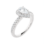 1 3/4 ctw Pear-Shaped Lab Grown Diamond Halo Engagement Ring