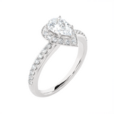 1 3/4 ctw Pear-Shaped Lab Grown Diamond Halo Engagement Ring