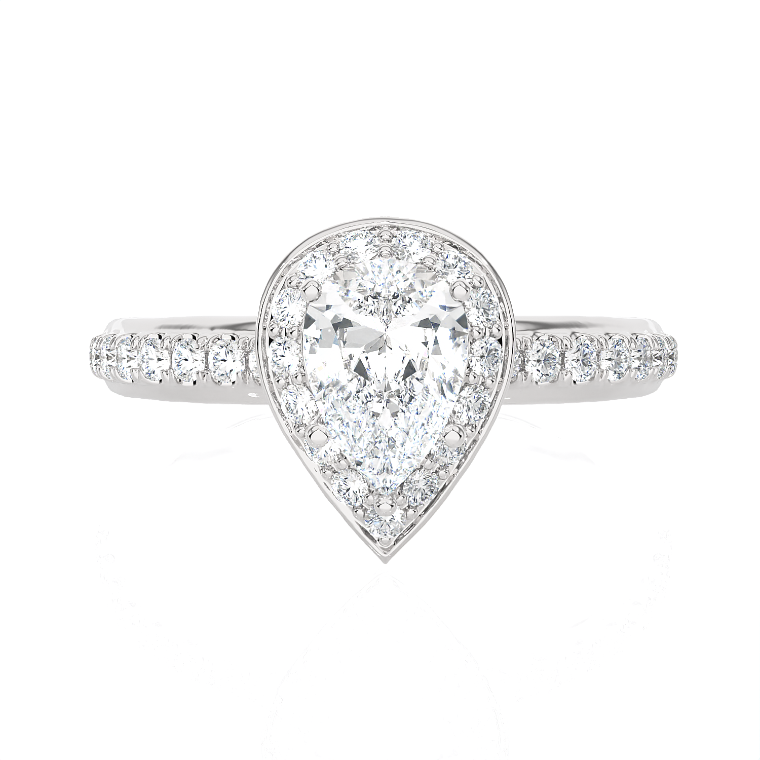 1 3/4 ctw Pear-Shaped Lab Grown Diamond Halo Engagement Ring