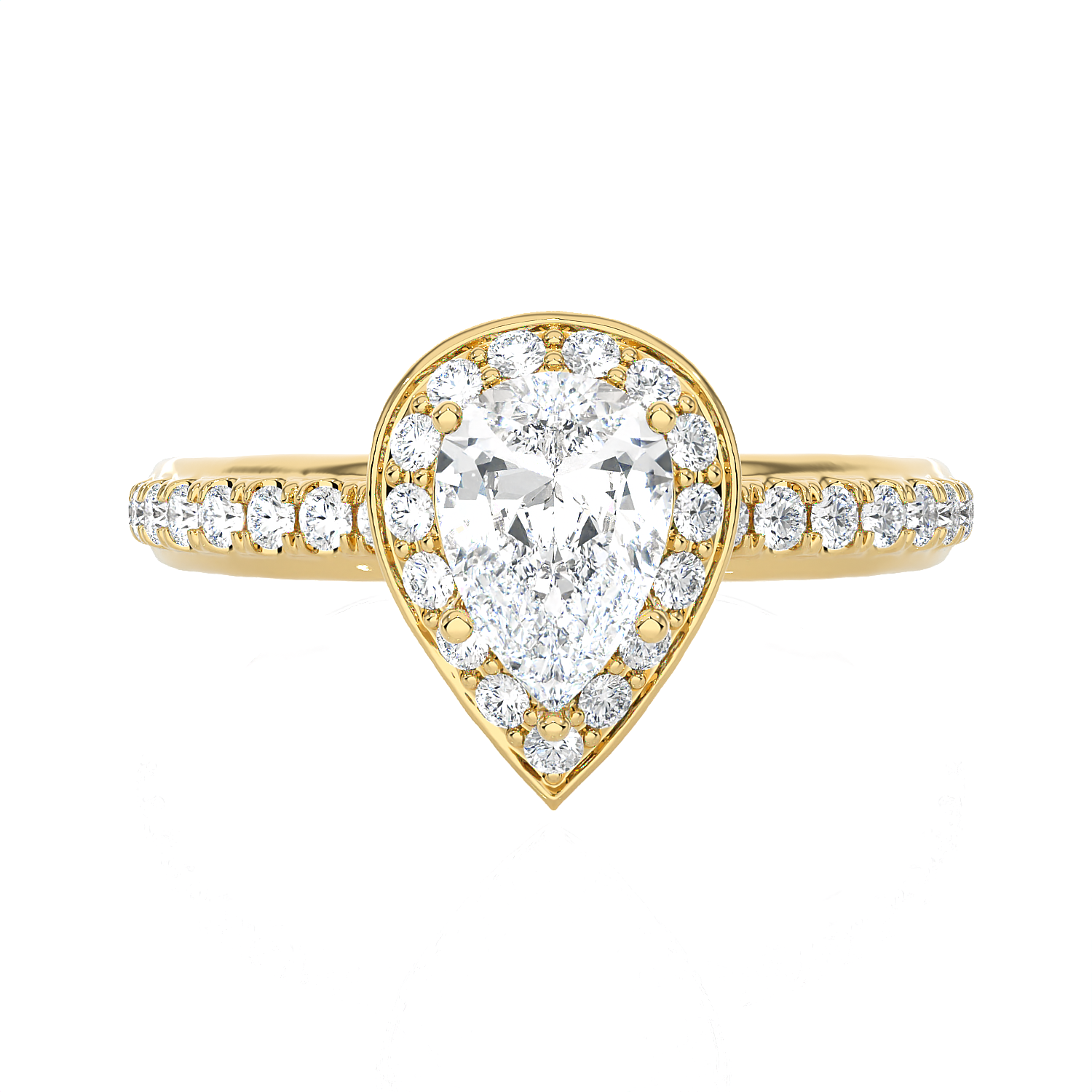 1 3/4 ctw Pear-Shaped Lab Grown Diamond Halo Engagement Ring