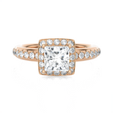 1 3/4 ctw Princess-Cut Lab Grown Diamond Halo Engagement Ring