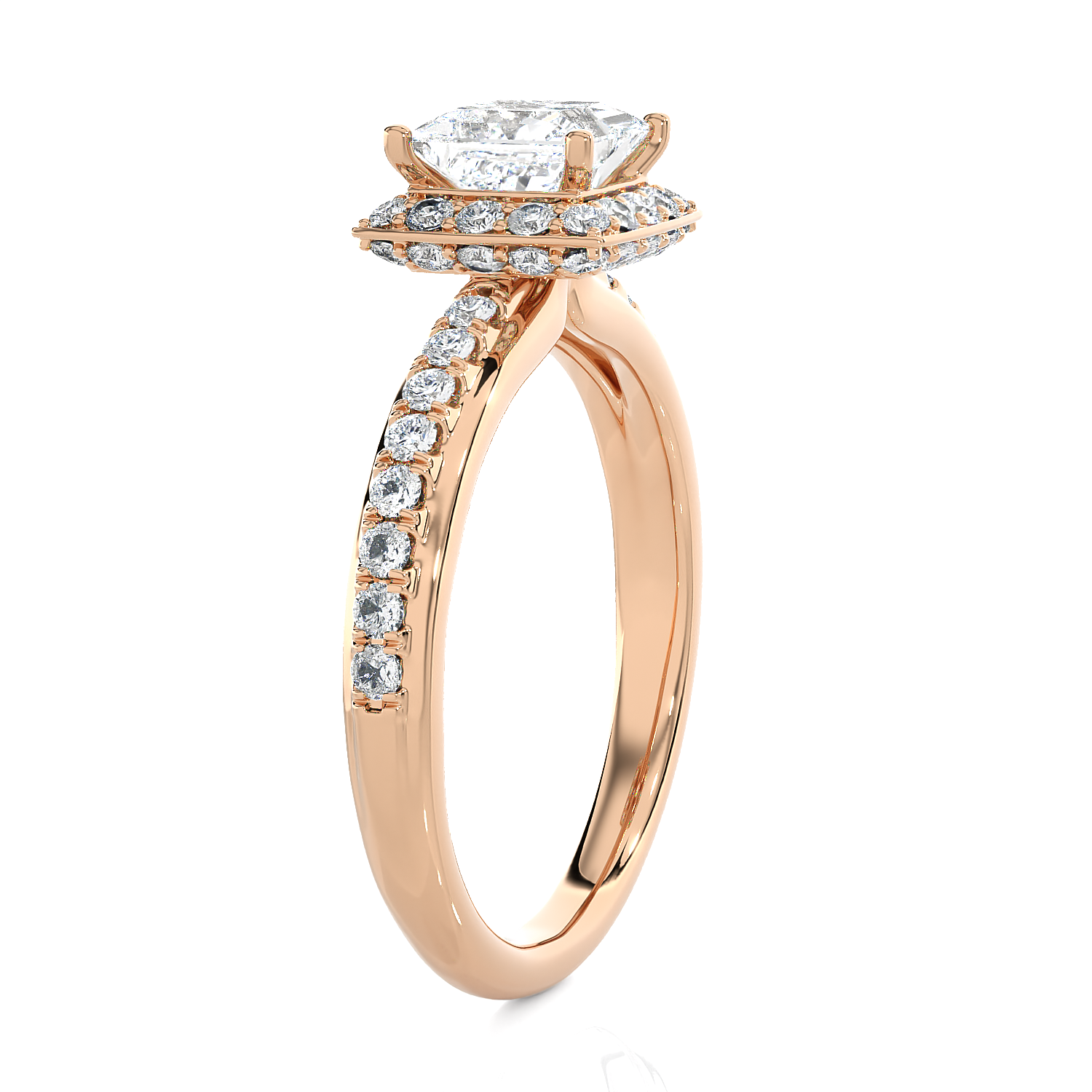 1 3/4 ctw Princess-Cut Lab Grown Diamond Halo Engagement Ring