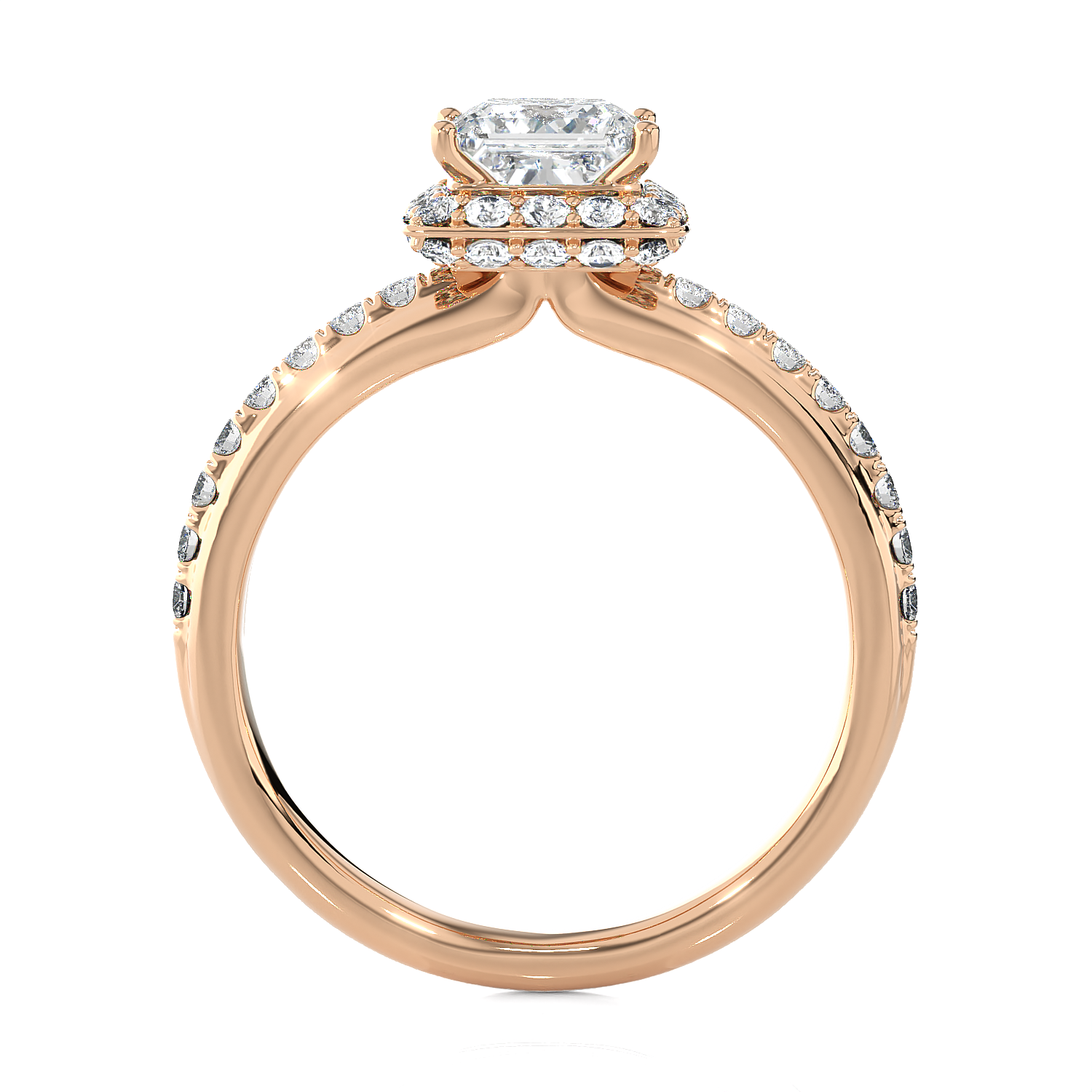 1 3/4 ctw Princess-Cut Lab Grown Diamond Halo Engagement Ring