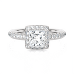 1 3/4 ctw Princess-Cut Lab Grown Diamond Halo Engagement Ring