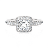 1 3/4 ctw Princess-Cut Lab Grown Diamond Halo Engagement Ring
