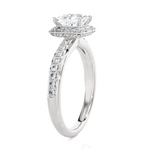 1 3/4 ctw Princess-Cut Lab Grown Diamond Halo Engagement Ring