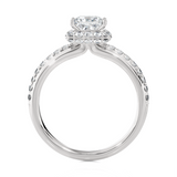 1 3/4 ctw Princess-Cut Lab Grown Diamond Halo Engagement Ring