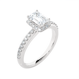 1 3/4 ctw Emerald-Cut Lab Grown Diamond Side Stone Engagement Ring
