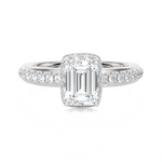 1 3/4 ctw Emerald-Cut Lab Grown Diamond Side Stone Engagement Ring